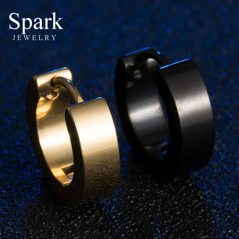 

1 pcs Unisex Simple Stainless Steel Circle Hoop Earrings Minimalist Geometric Gold/Silver/Black Color Piercing Boucle d'oreille