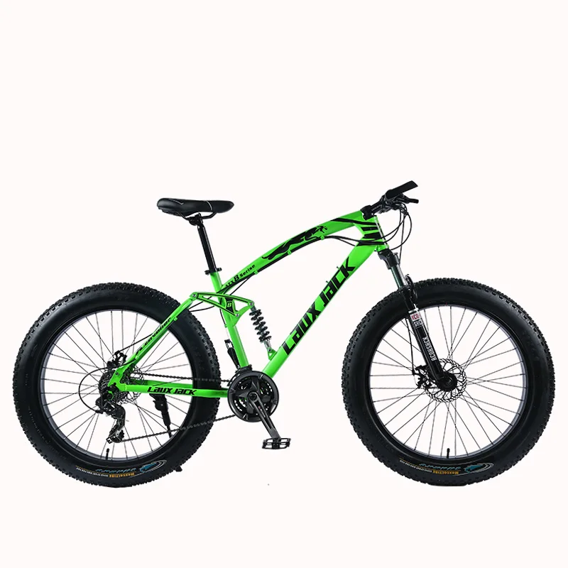 LAUXJACK Горный велосипед 26" колеса оборудование SHIMANO 24 скорости двухподвестная рама фэтбайк Fatbike