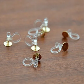 

10pcs Ear Clip No Pierced Stainless Steel Blank Earring Stud Base Fit 4mm 6mm Cabochon Settings Bezel Tray Diy Jewelry Making