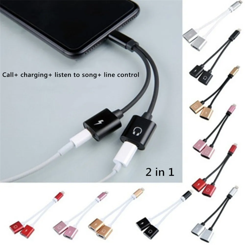 

2 in 1 Audio Converter Suitable for Apple Dual Lighting charge adapter for iphone7 8 plus x headphone Accessory Connector M14