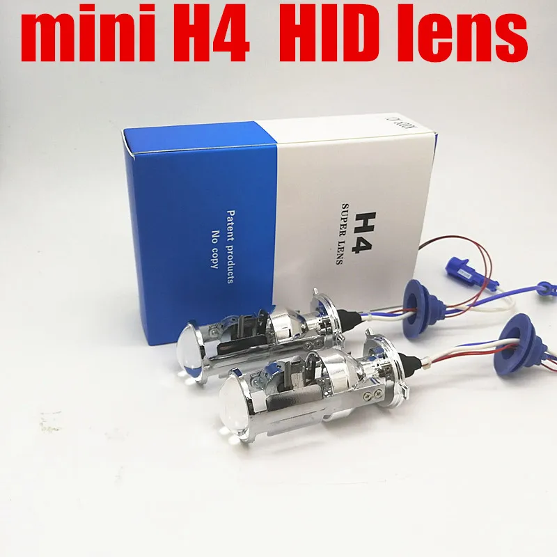 Dianshi 2 pcs mini xenon lamp 55W H4 high low Bi xenon lens bulb H4-3 hi lo HID projector Headlight xenon H4 replacement bulb diy ceramic h4 socket bulb connector orange white 2 pcs