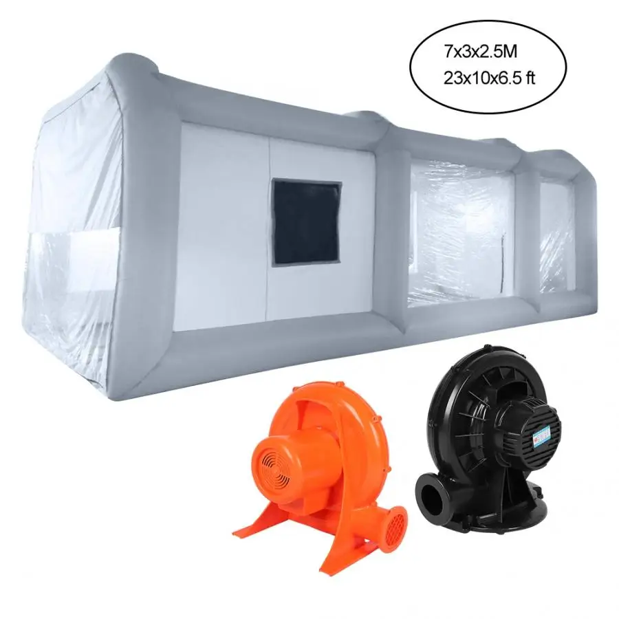 

23 * 9.8 * 8.2ft Portable Mobile Inflatable Car Spray Paint Booth Custom Tent US Plug 110V inflatable car paint booth