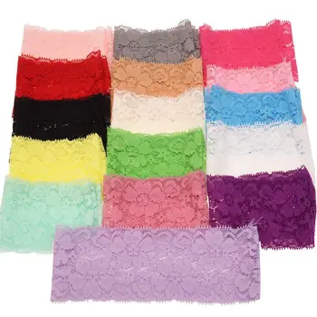 

200pcs Lace Hair Headband Vintage Hair Accessories Boutique Flower Print Hairband Fashion Band Elastic Head Wrap Cheap Accessory