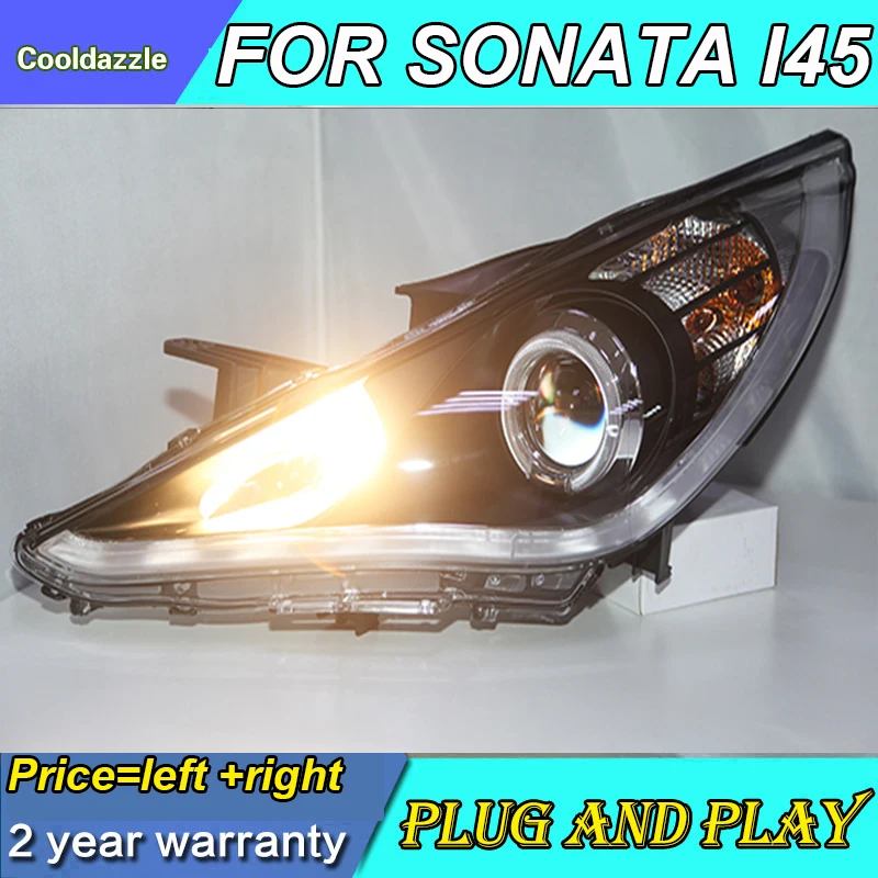 Светодиодный Hyundai Sonata YF I45 светодиодные фары ангельские глазки 2009 2010 201120122013 2014