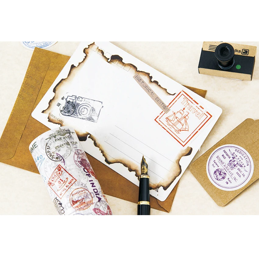 20 упаковок/партия Kawaii путешествия Postmark Мини Бумага запечатывание этикеток