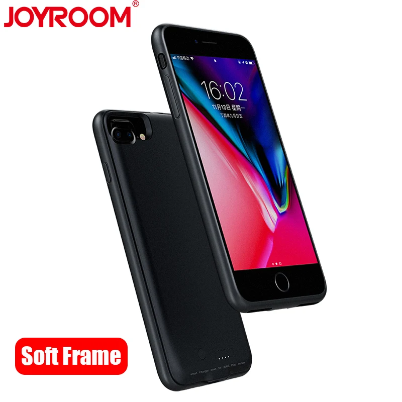 Goede JOYROOM Anti fall Terug clip batterij Case Voor iPhone 7 8 6 6 S Plus Charger Externe Backup Batterij Soft Silicon Frame power bank