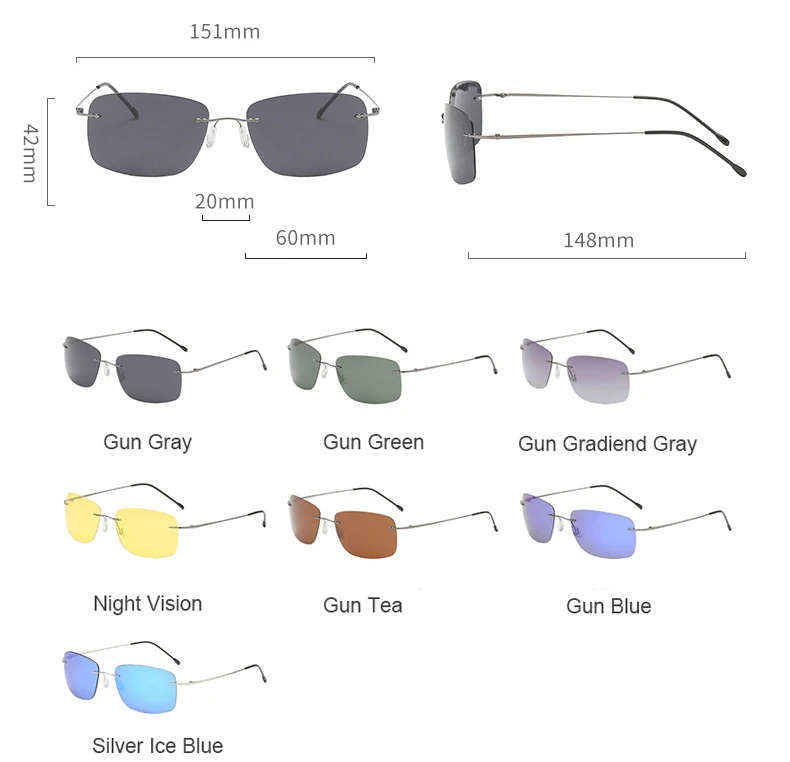 Титановые поляризованные солнцезащитные очки для мужчин и женщин, ультралегкие солнцезащитные очки без оправы, фирменный дизайн, солнцезащитные очки для вождения, для улицы, с защитой от ультрафиолета, очки PM0213