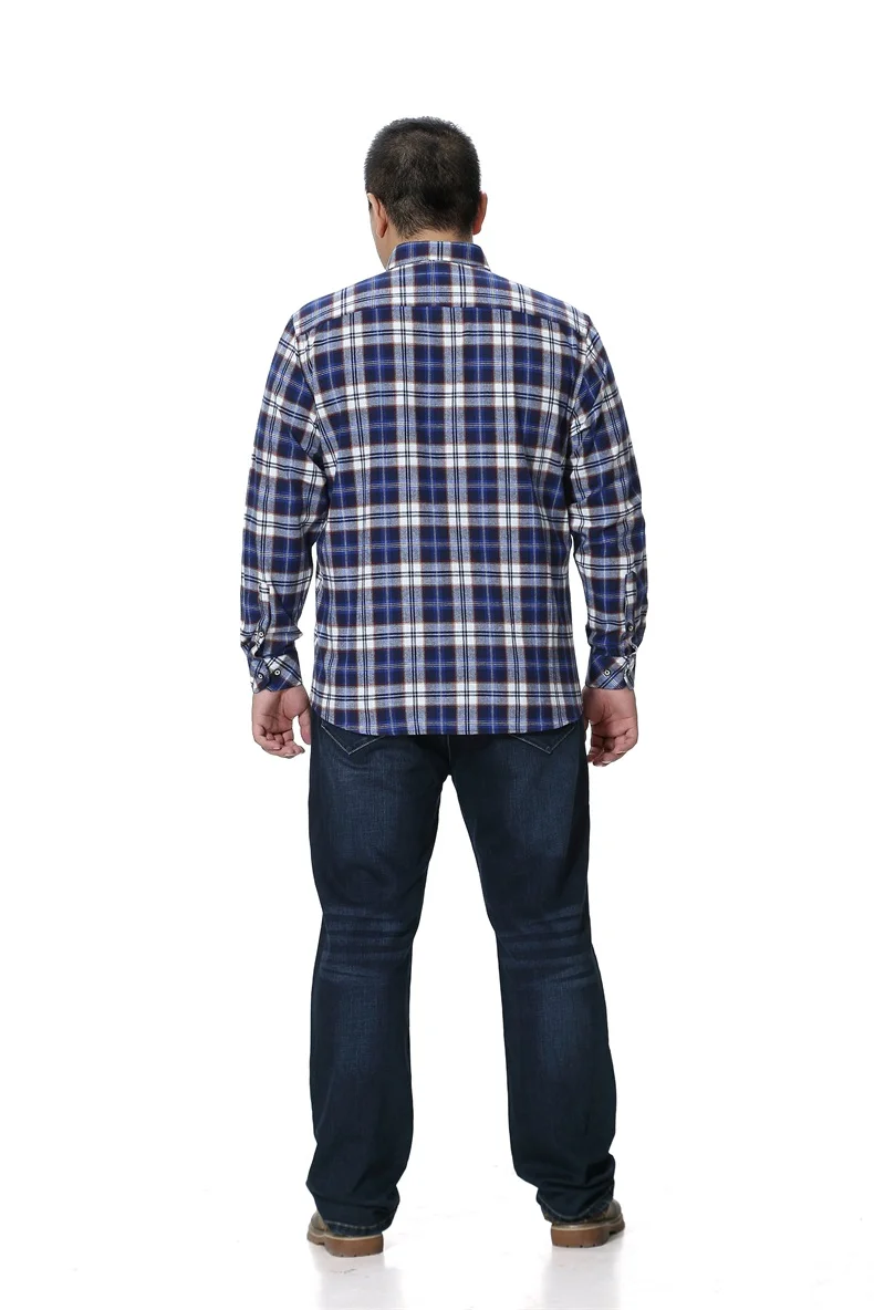Мужская Фланелевая рубашка с длинным рукавом размера плюс 5XL 6XL 7XL 8XL, хлопок, высокое качество