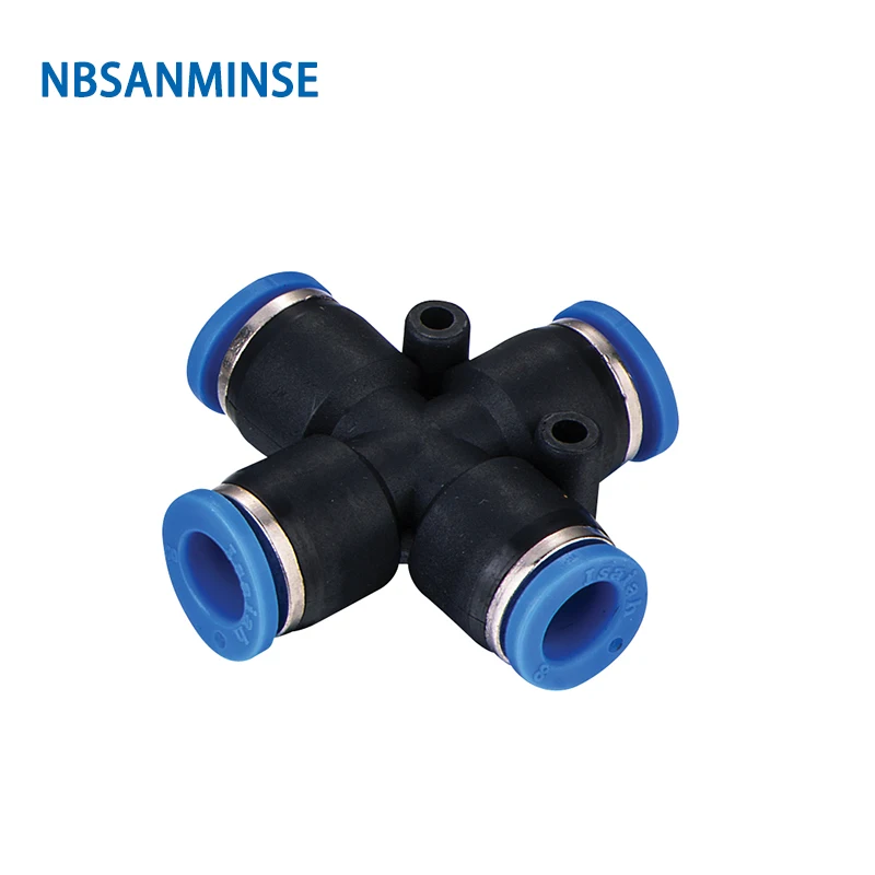 

Free Shipping PZ 10Pcs/Lot Equal 4 Way Tube Cross Union Manifold Connector Pneumatic Pipe Fitting Push In Coupler Sanmin