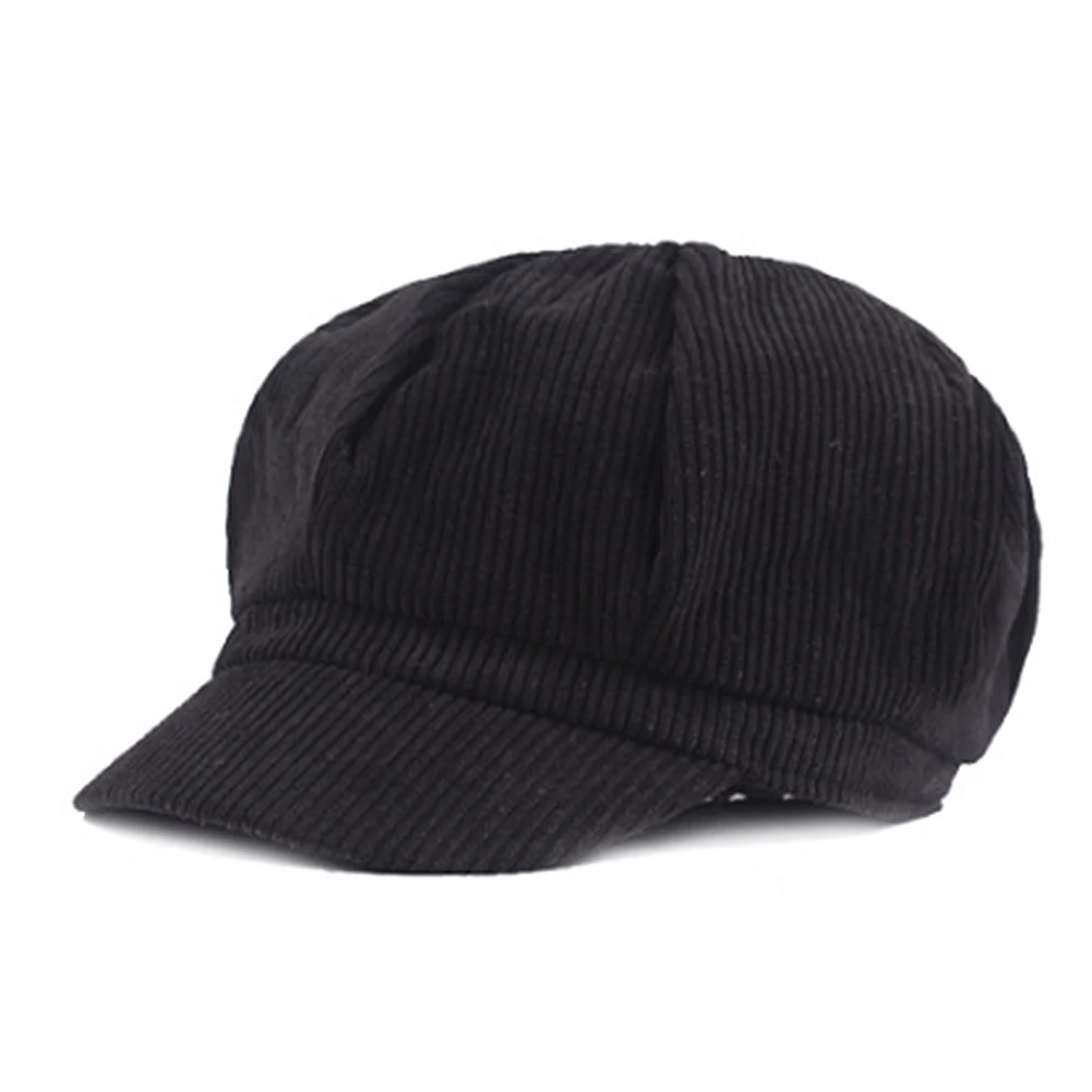 Женская модная шляпа бейсболка Gorras planas cap s Casquette солнцезащитная Кепка восьмиугольная кепка Кепка джентльмена берет для новорожденного зимняя плоская кепка s - Цвет: Черный