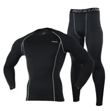 ARSUXEO Men Compression Cycling Base Layer Compression Cycling Base Layers Shirts Running Sets Jersey Sports Suits