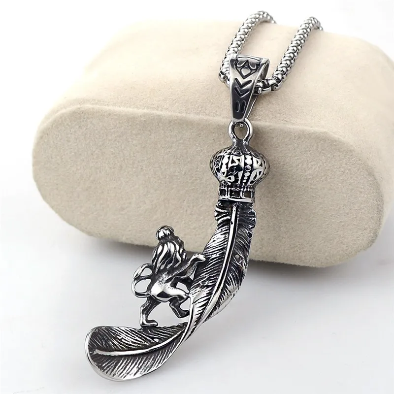 316 Titanium Stainless Steel Men Necklace Vintage Flied Bird Eagle Ankh Hiphop Cross Hawk Eagle Shape Pendant Necklace