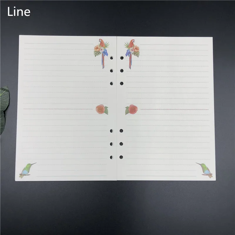 Fromthenon A5A6A7 6 отверстий переплетная записная книжка Заправка для спирального планировщика наполнитель бумаги внутри страницы дневник Еженедельный ежемесячный точечная сетка - Цвет: Line