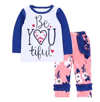 

4sets/lot Children's set baby clothes long sleeve T-shirt +pants heart love Boy suit 3-24M sylvia sis