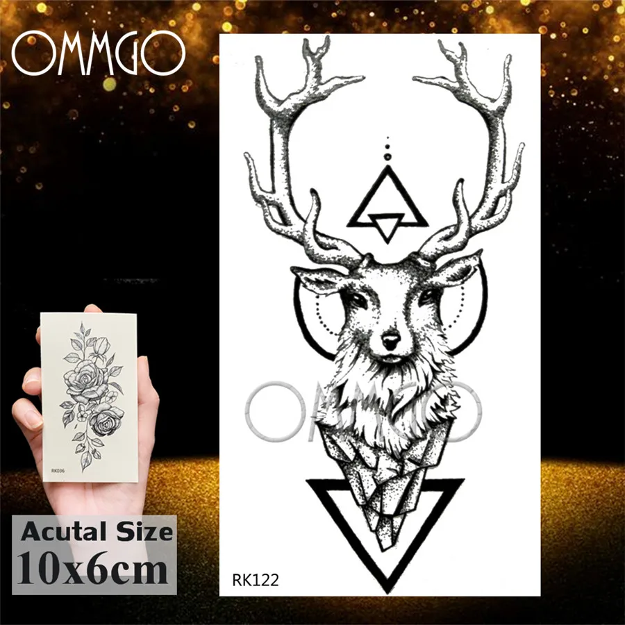 Временная наклейка OMMGO Lion Galaxy для мужчин и женщин цветные поддельные татуировки