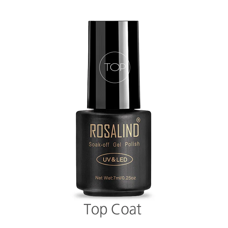 ROSALIND Top and Bace Coat гибридные Лаки Гель лак для ногтей 7 мл УФ лампа отвержденный