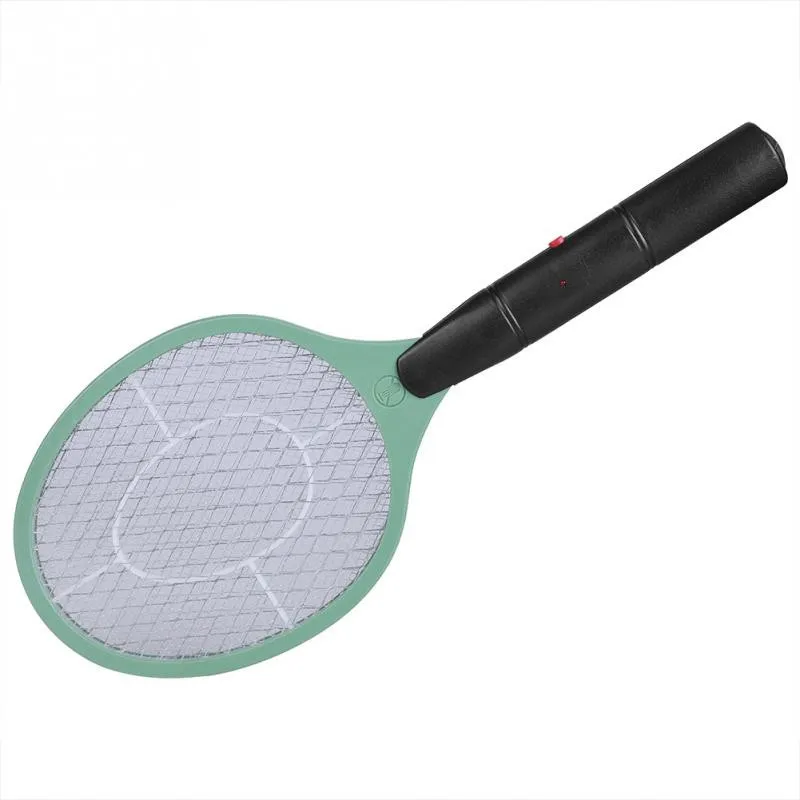 Домашняя электрическая мухи комары Swatter комаров убийца ракетка-электромухобойка средство от насекомых аккумуляторная батарея ловушка для насекомых Swatter - Цвет: Зеленый