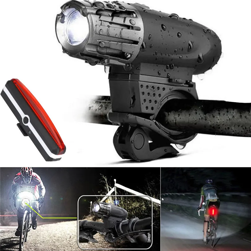 Bike Bicycle light Set USB Rechargeable LED Front Light +Rechargeable Tail Rear Lamp with Bicycle rear light new A30 Bike Bicycle light Set USB Rechargeable LED Front Light +Rechargeable Tail Rear Lamp with Bicycle rear light new A30