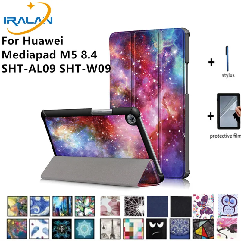 Новый Магнитный чехол подставка из искусственной кожи с принтом для Huawei Mediapad M5 8 4