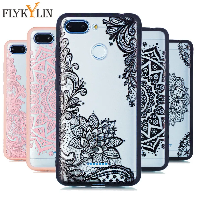 

For Xiaomi Redmi 6A Phone Case Lace Floral Slim Clear Soft TPU+PC Hard Back Cover on sFor Fundas Xiaomi Redmi 6A 6 Case Coque