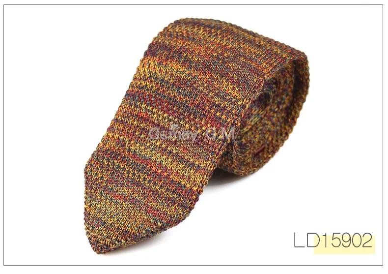 New Fashion Sharp Men's Tie Knitted Ties Mens Casual Striped Knit Necktie for Wedding Slim Skinny Woven Cravate Narrow Neckties - Цвет: LD15902