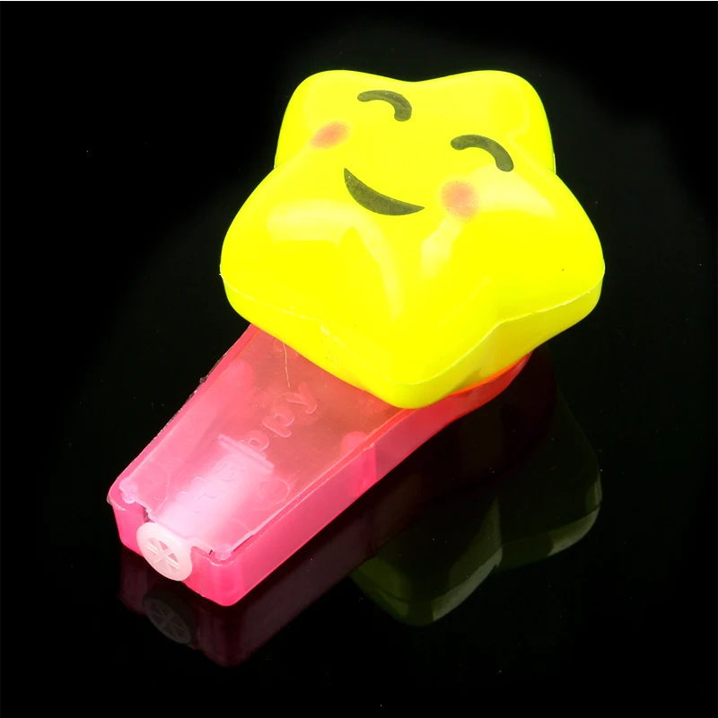 10pcs/lot led cartoon whistles glowing children toys colorful luminous