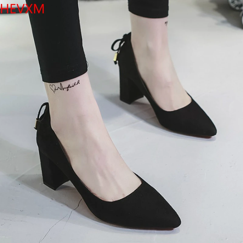 

HEVXM 2017 Korean Version Spring and Summer Fashion Ladies Sexy Pointed High Heels Suits OL Business Work High Heels Pumps