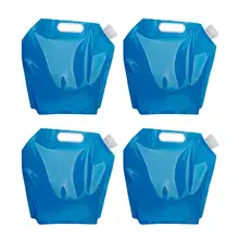 4 шт. сумки для воды 5L большой емкости портативные складные контейнеры для пеших прогулок кемпинга верховой езды