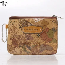 10 шт./лот, модный винтажный кошелек, кошелек для монет, сумка, сумки для женщин и мужчин, Карта мира, череп из искусственной кожи, кошельки для монет на молнии, маленькие мини-кошельки
