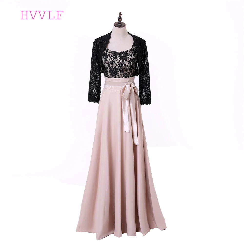Zwart 2019 Moeder Van De Bruid Jurken A-lijn Scoop Chiffon Kant Met Jas Bruidegom Plus Size Lange Moeder Jurken Voor bruiloft Zwart 2019 Moeder Van De Bruid Jurken A-lijn Scoop Chiffon Kant Met Jas Bruidegom Plus Size Lange Moeder Jurken Voor bruiloft