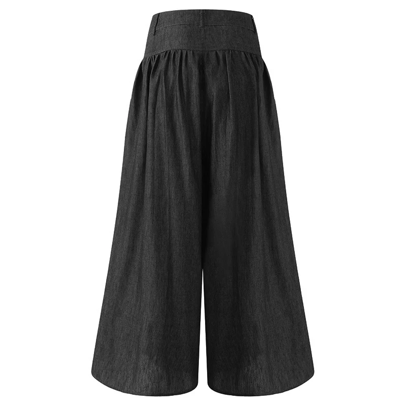 Большие размеры женские широкие брюки 2019 лето осень женские брюки женские повседневные плиссированные брюки на молнии Длинные Pantalon Palazzo 5XL