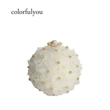 Ручная работа, бриллиантовая Цветочная Сумочка для женщин, акриловый круглый сумка-мяч, вечерняя свадебная сумочка-клатч, Женская жемчужная цепочка, сумки на плечо