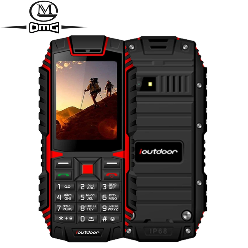 Ioutdoor T1 لوحة مفاتيح روسية IP68 للماء الهاتف المحمول للصدمات اللاسلكية FM في الهواء الطلق هواتف محمولة المزدوج سيم 2100 mAh الهواتف