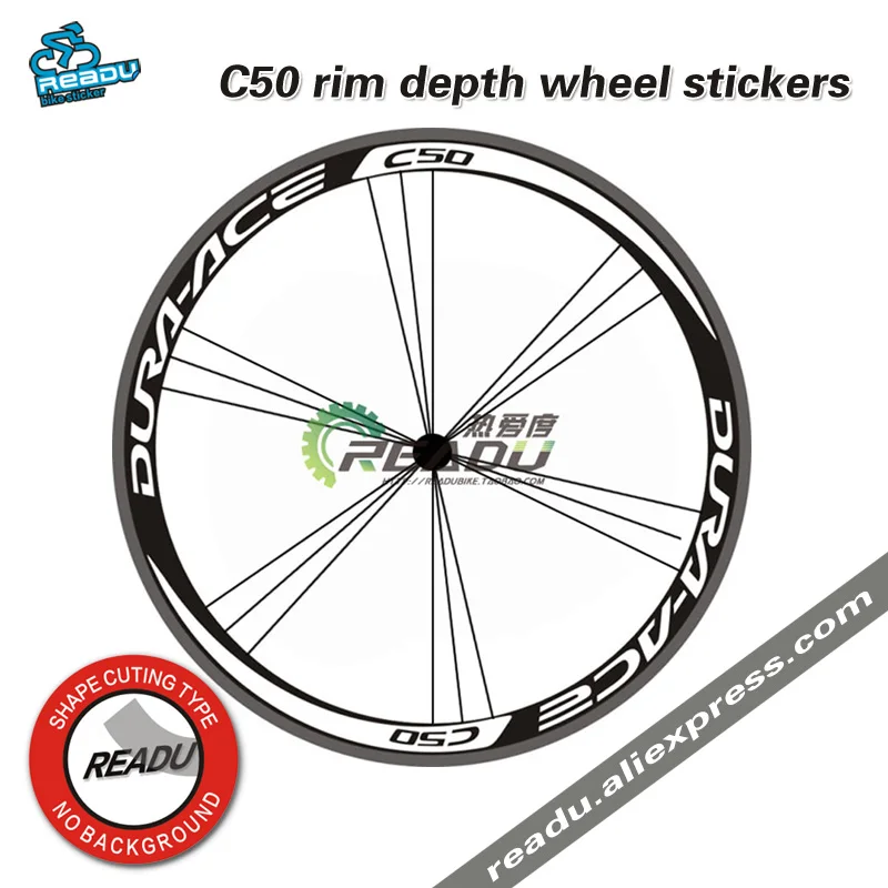 C50 road bike wheel stickers High quality 50mm rim depth decals bicycle