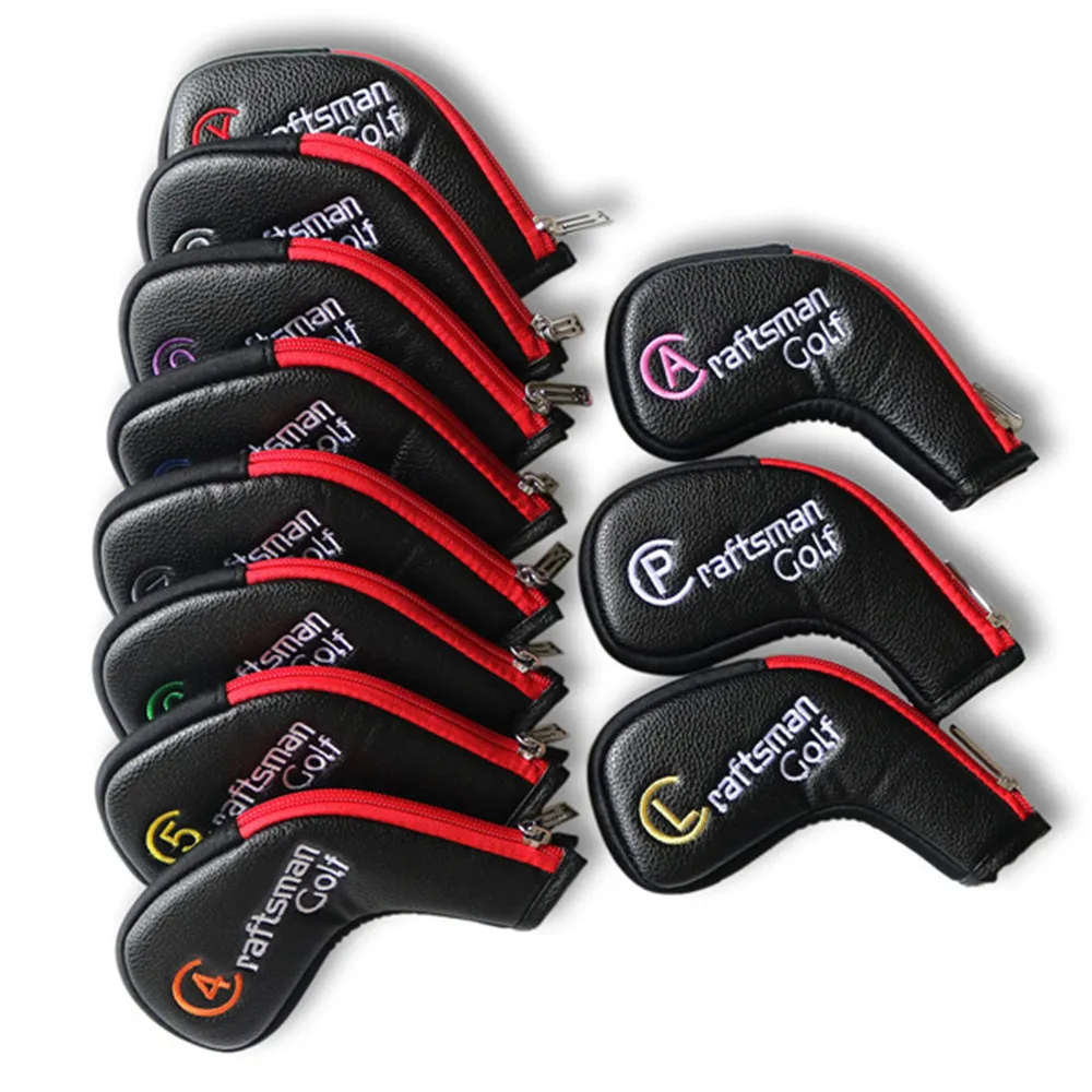 Craftsman Golf 11 шт./компл. (4 5 6 7 8 9 A S P L X) Синтетическая кожа черного цвета с красной