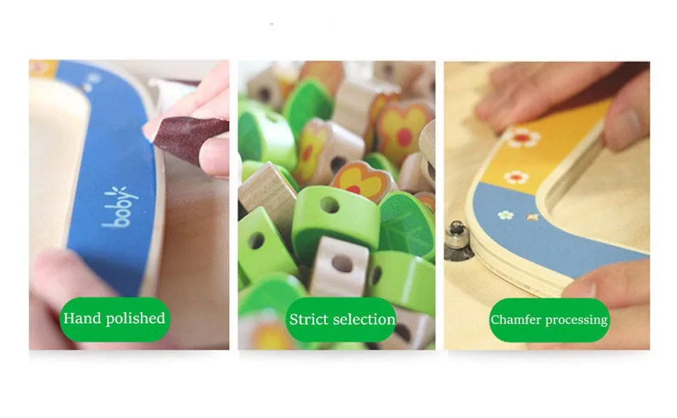 BigNoseDeer Wooden toys Activity Cube Learning Beads wire Maze Parking game Center 5 in 1 for toddlers Gift13