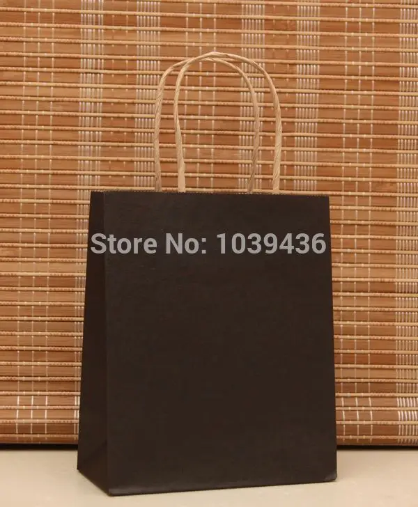 Wholesale 90pcs/lot Black Color Paper Gift Bag With Handle 18x15x8cm