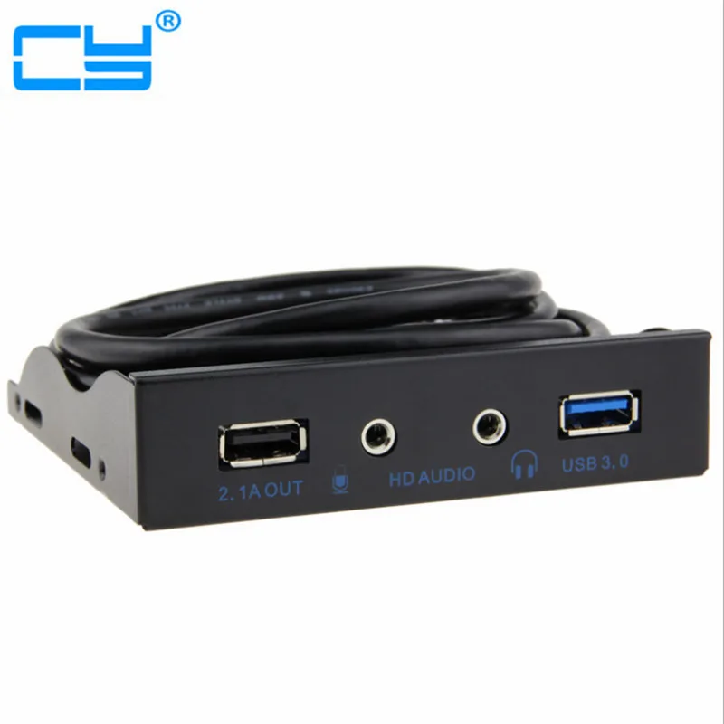  USB 3.0 1 Port Metallo Pannello Frontale Hub USB con 1 USB 2.1A CARICATORE/1 HD Porta di Uscita Aud