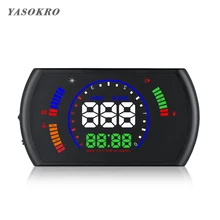 YASOKRO HUD Дисплей цифровой Скорость ometer автомобиля HUD OBD2 лобовое стекло Проектор по Скорость износ автомобиля напоминание