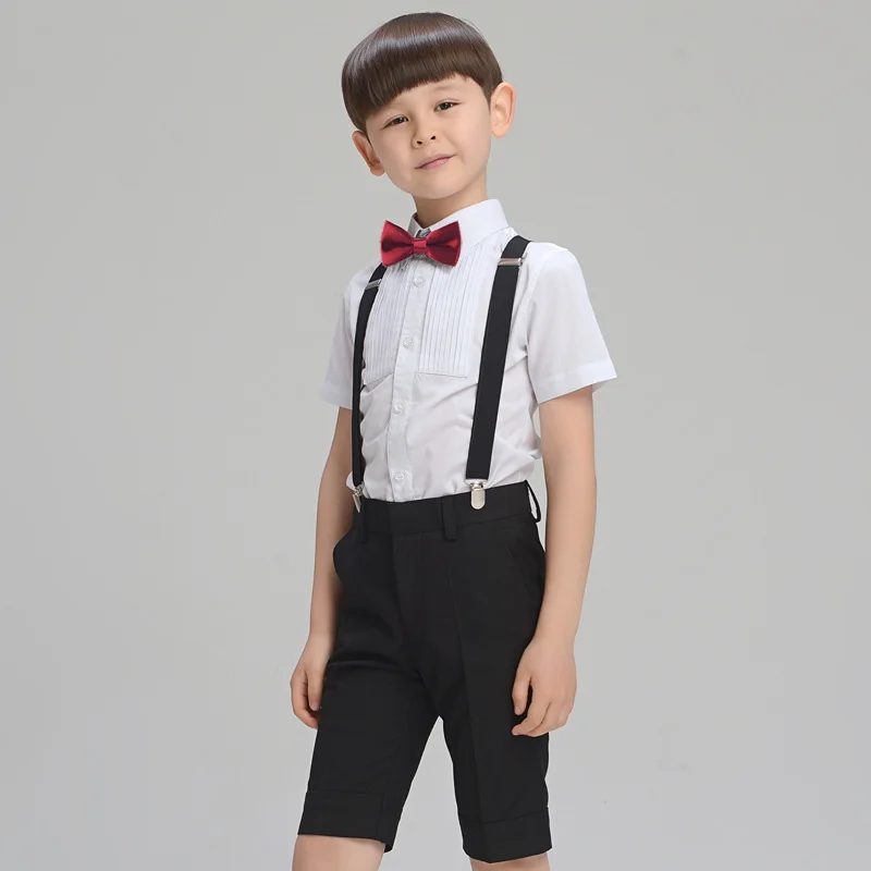 Suits Set 4pcs/lot Boys Suspenders Children Clip on Adjustable Elastic