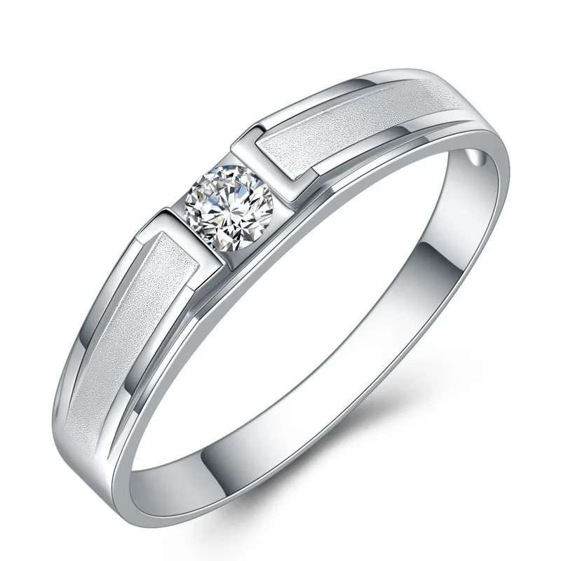 18K Gold Diamond font b Ring b font for Men Genuine K Gold and Natural Diamond