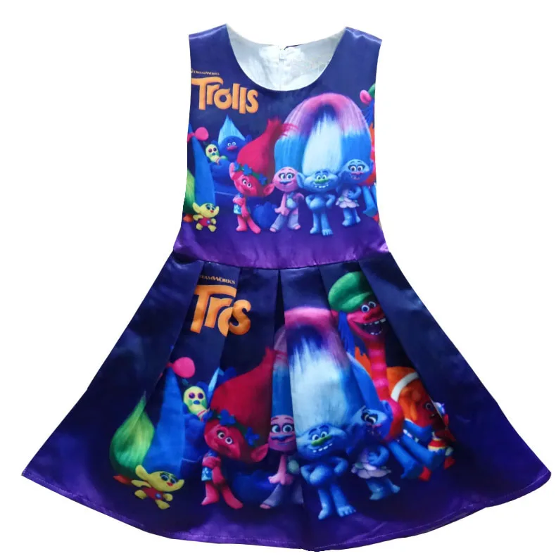 Детское платье «тролли» г., рождественское платье без рукавов для девочек зимнее платье Fille Moana вечерние костюмы принцессы для детей, одежда - Цвет: 82