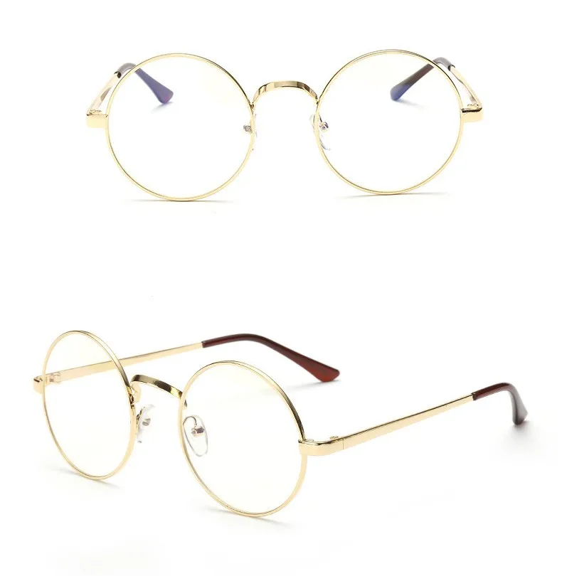 Peekaboo дешевые маленькие круглые ботанские очки прозрачные линзы унисекс золотая круглая металлическая оправа очки оправа оптическая мужская женская черная УФ