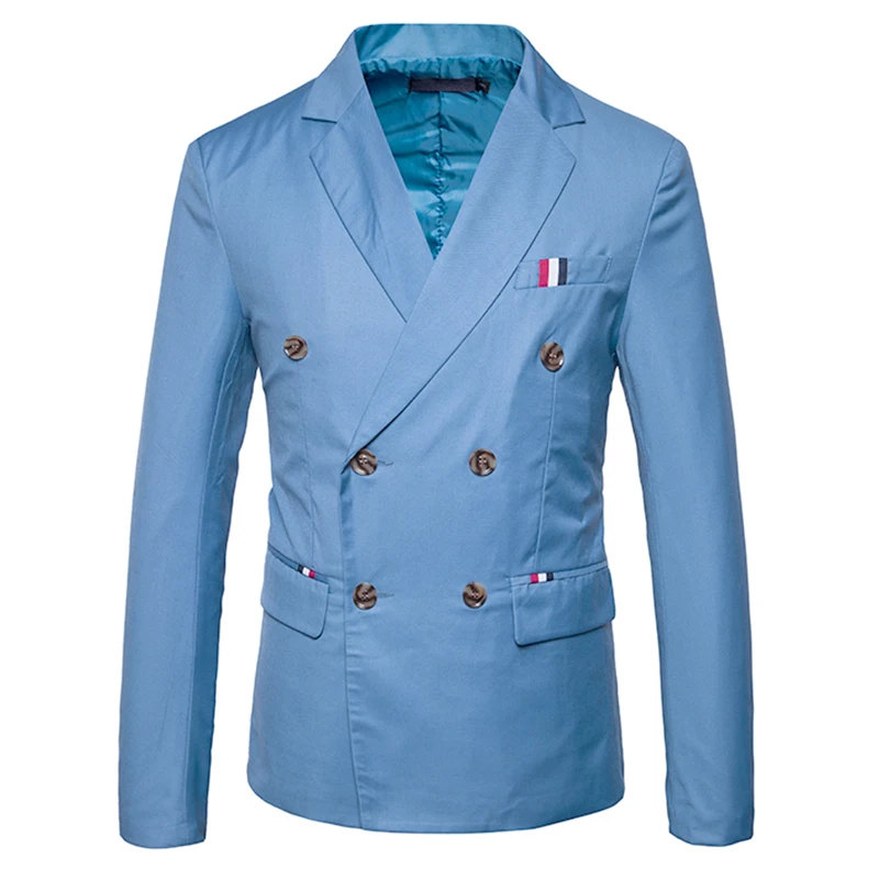 Мужской двубортный костюм облегающий однотонный на осень/зиму 2019|casual suit men|fit