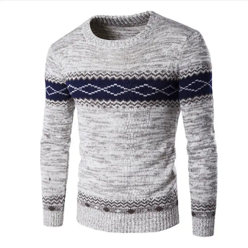 Sweater Men 2017 Brand Pullovers Casual Sweater Male O-Neck Geometric Pattern Slim Fit Knitting Mens Sweaters Man Pullover Men