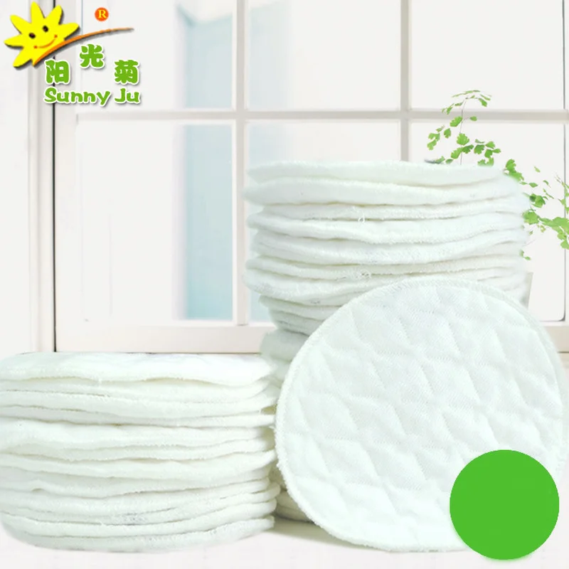 

White Three-layer Washable Organic Nursing Pads Contoured Reusable Pregnant Women Anti-overflow Breast / Breastfeeding Pads