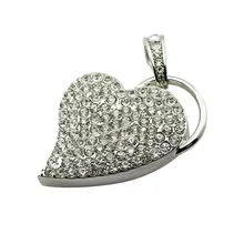 Heart USB Flash Memory Stick USB 2.0 Flash Pen Drive Business Gift Crystal Necklace USB Flash Drive 32GB 16GB 8GB 4GB