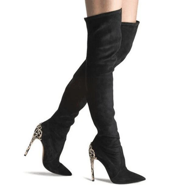 designer thigh high boots