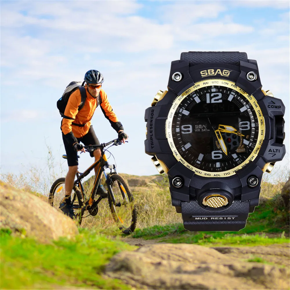 

SBAO Watch LED Men Waterproof Sports Watches Shock Digital Electronic Sport Watch Digital Watch Montre Homme Reloj