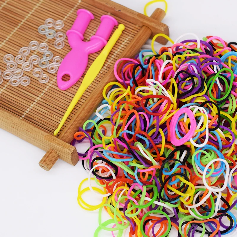 Diy игрушки браслет из резиновых полос для детей или волос резиновый ткацкий станок ремешки заправка Резиновая лента сделать тканый браслет